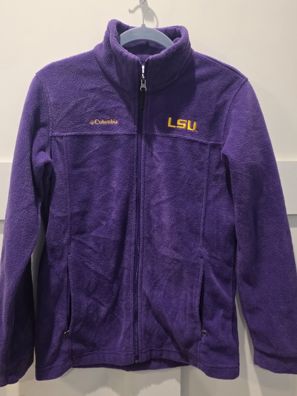 Columbia LSU Tigers Purple Fleece Jacket Kids L 14/16 Louisiana State University